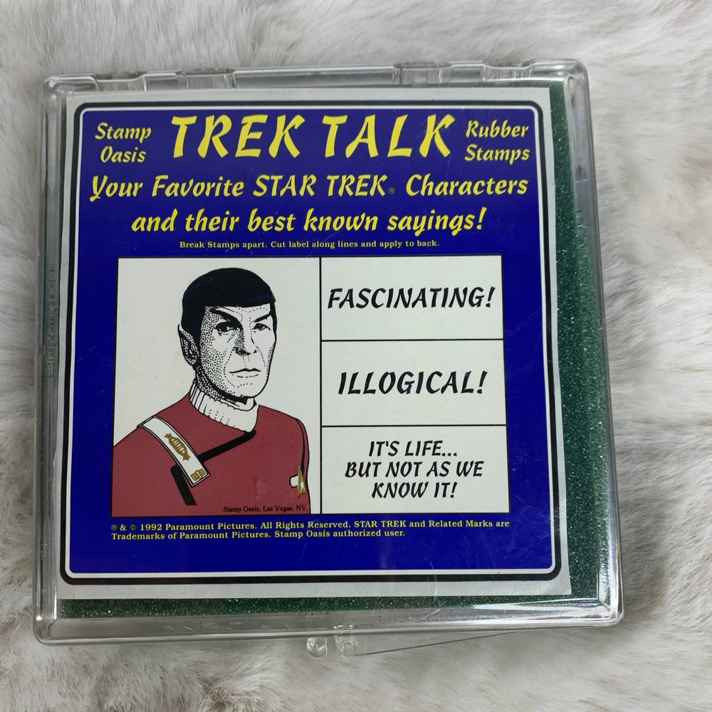 Oasis Rubber Stamp Set- Trek Talk 1992 Mr. Spock